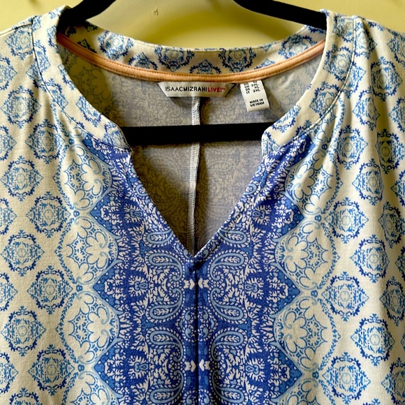 Issac Mizrahi Live! Blue and White Womens Top - Picture 7 of 8